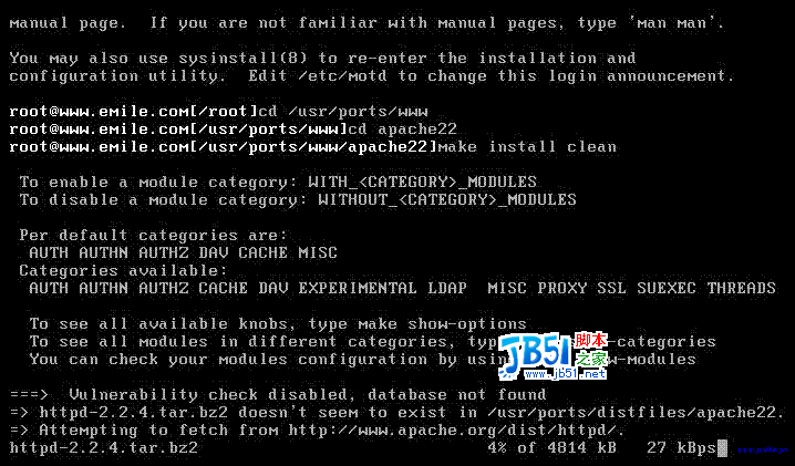 FreeBSD6.2上搭建apache2.2.4+mysql5.1.7+php5.2.1+phpmyadmin