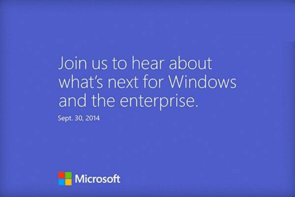 微軟宣布9月30日在舊金山召開Windows9發布會 已發邀請函
