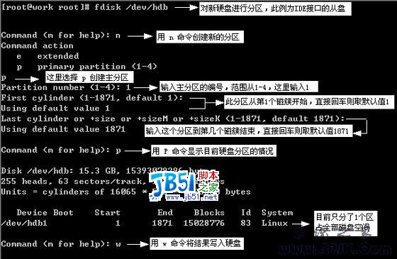 Linux操作系統添加安裝新硬盤的方法圖解
