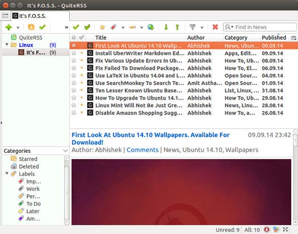 QuiteRSS: Linux桌面的RSS閱讀器 你值得擁有