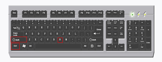 win7新建文件夾的快捷鍵Ctrl+shift+N