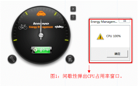 Lenovo G400 G500安裝Win7及電源管理軟件后彈出CPU占用率窗口