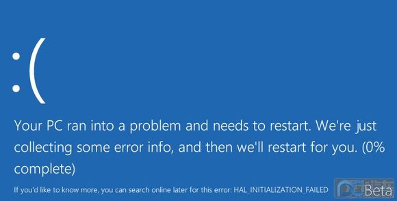 Win8系統HAL_INITIALIZATION_FAILED錯誤的原因和解決辦法