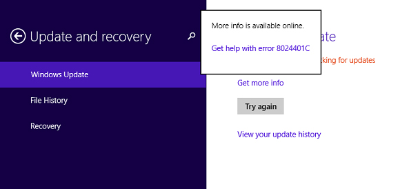 Win8系統檢測更新時出現8024401C提示的解決方法