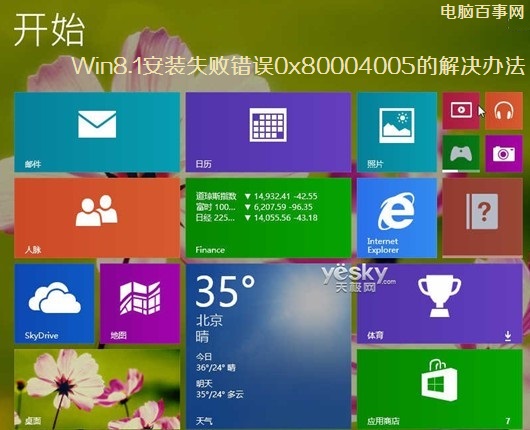 Win8升級(jí)Win8.1過程中安裝失敗錯(cuò)誤0x80004005的解決方法