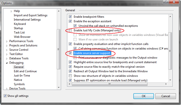 配置Visual Studio 以調試.net framework源代碼第1/2頁
