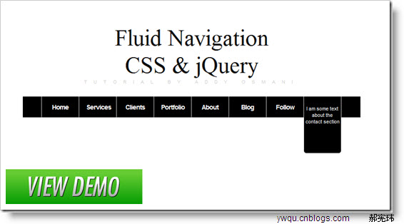 Jquery+CSS 創建流動導航菜單 Fluid Navigation