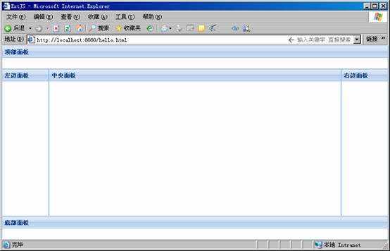 ExtJS 2.0實用簡明教程 之Border區域布局