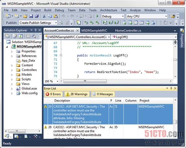 使用VS2010代碼分析功能增強ASP.NET應用程序安全