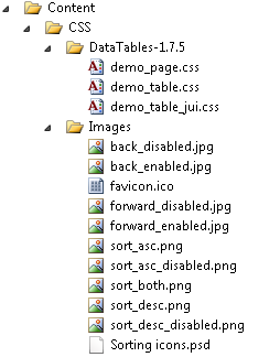 分享在MVC3.0中使用jQuery DataTable 插件