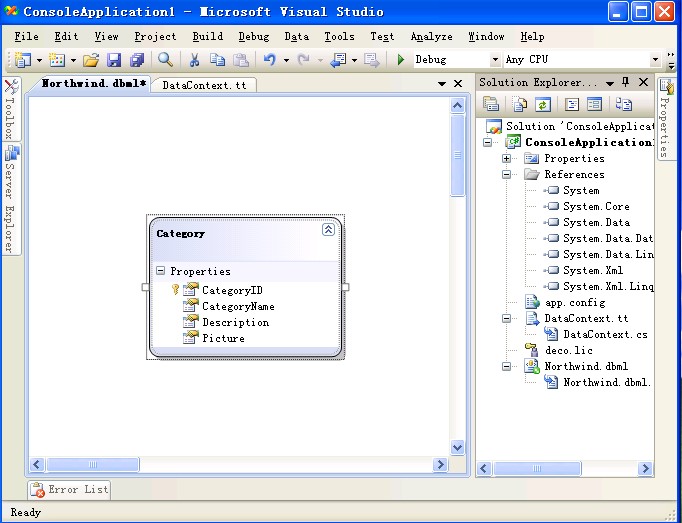 Linq to SQL T4 代碼生成器 （二）訪問設計器中的 Table 對象