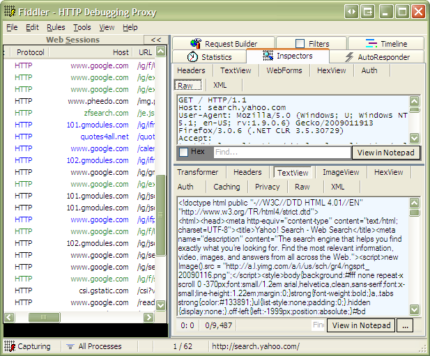 Fiddler：Web調(diào)試代理