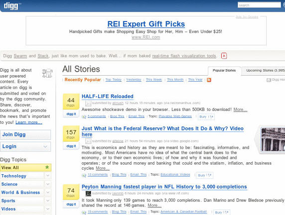 了解 digg.com 和 Reddit 這兩個 Slashdot 的后繼者