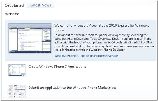 Windows Phone 7 開發(fā)工具介紹