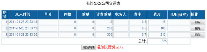 應(yīng)用jQuery實現(xiàn)表格數(shù)據(jù)的動態(tài)添加與統(tǒng)計