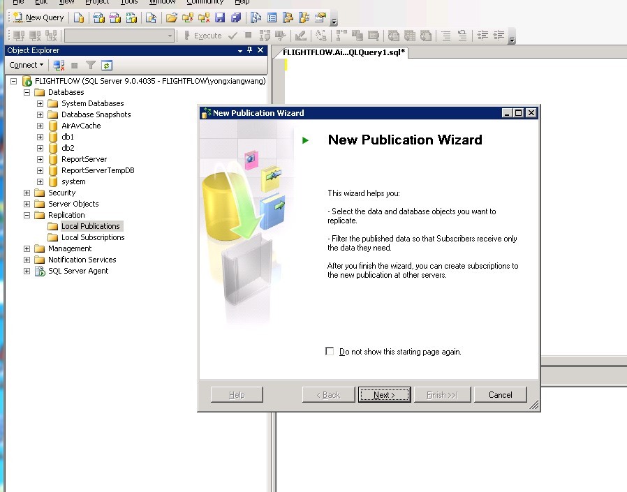 SQL SERVER 2005  使用訂閱發布同步數據庫
