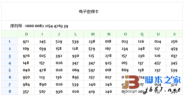 使用PHP實現密保卡功能實現代碼&amp;lt;打包下載直接運行&amp;gt;