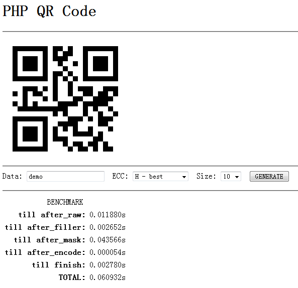php生成QRcode實例